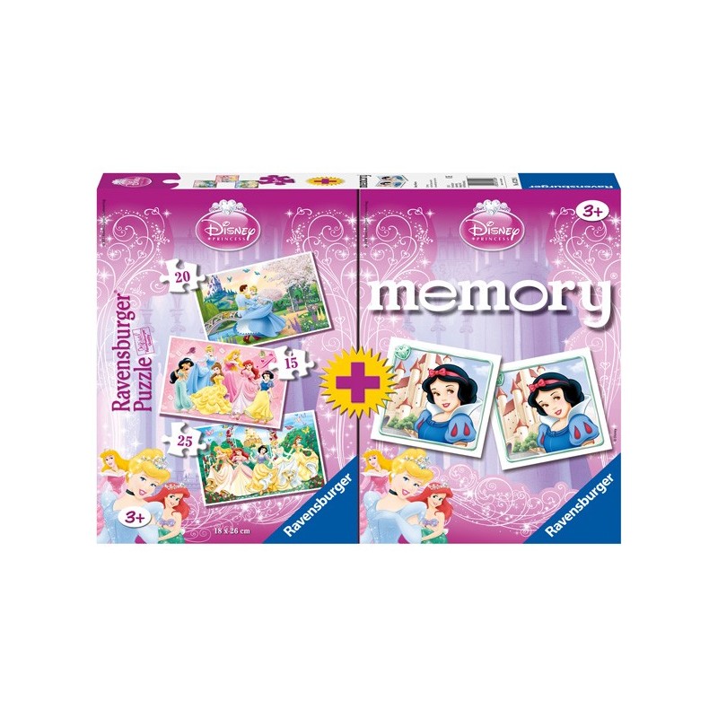 Multipack Memory + 3 Puzzles: Princesas Disney