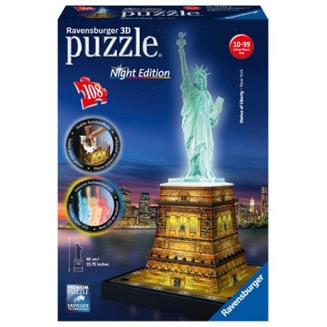 Puzzle 3D - Serie Especial: Estatua De La Libertad- Night Edition